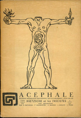 Andre Massons cover for the issue of Acephale