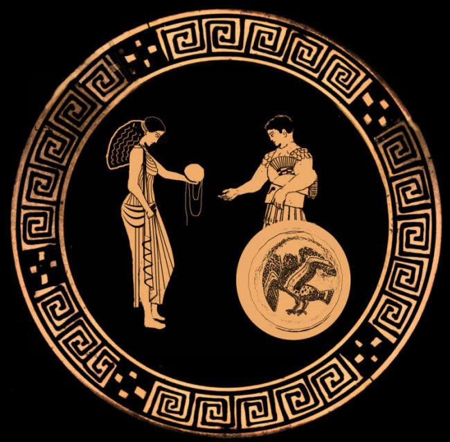 Theseus and Ariadne Attic red-figure krater