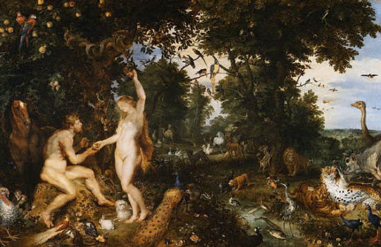 Adam and Eve in Paradise by Jan Brueghel and Peter Paul Rubens 1615