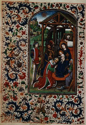Adoration of the Kings from a Book of Hours 15th 