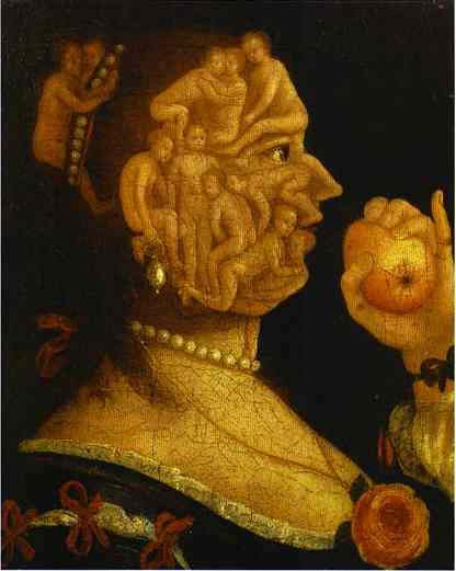 Giuseppe Arcimboldo. Eve and the Apple, with Counterpart. 1578
