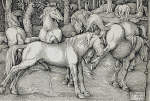 Hans Baldung Grien Stallion and Kicking Mare with Wild Horses