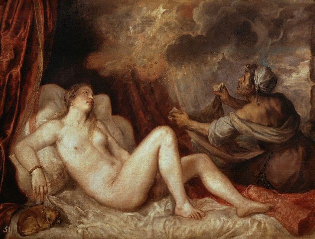 Danae and the Shower of Gold by Titian 1553