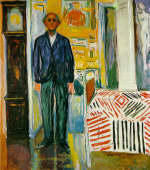 Munch Edvard Self-Portrait Between the Clock and the Bed
