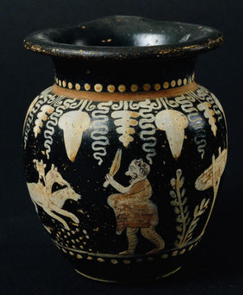 4th-Century Painted Vase with Hercules Fighting Cerberus