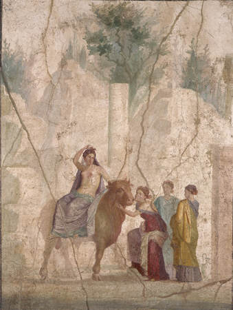 Roman Fresco Depicting Europa on a Bull 1st century