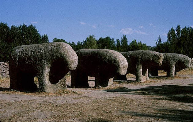 The stone bulls of Guisando in Castille, Spain