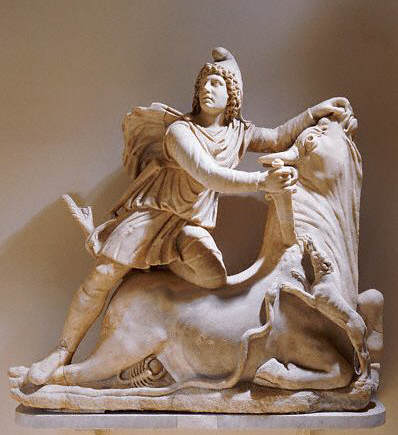 Roman Sculpture of Mithra Slaying the Bull