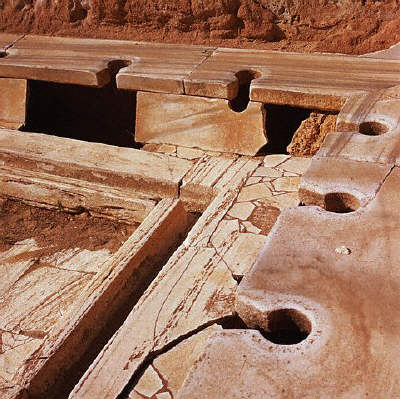 The Latrines of the Hadrianic Baths in Leptis Magna, Libya