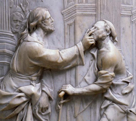 Sculpture Relief Depicting Christ Healing the Blind Man ca. 1579