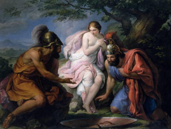 Theseus and Pirithous Playing Dice for Helen by Odorico Politi ca. 1810-1846