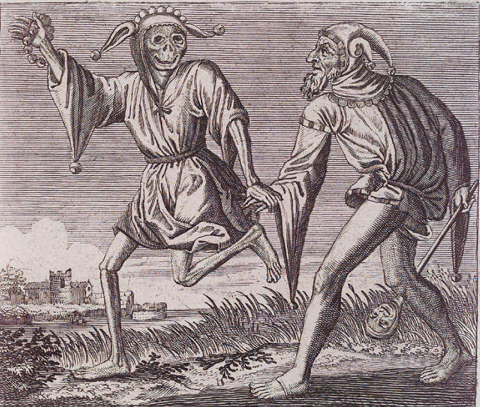 Шут и Смерть из Большой базельской пляски Смерти, 1621