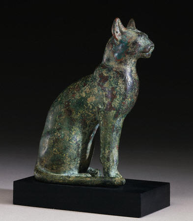 Egyptian Bronze Statue of a Cat ca. 654-30 B.C.