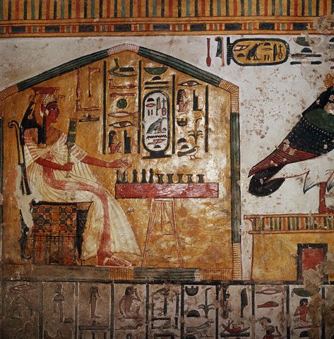Painting of Queen Nefertari Playing Senet