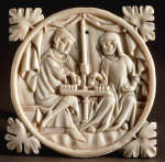 Ivory Carving of Couple Playing Chess 14 