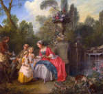 A Lady in a Garden taking Coffee with some Children by Nicolas Lancret