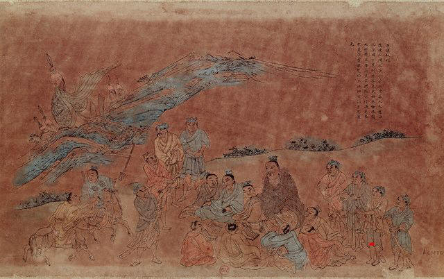 Chinese Painting of Confucius With His Disciples