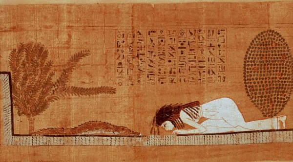 Amun Prostrating Herself Before a Crocodile