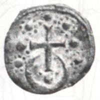 Крест с полумесяцем на византийской монете