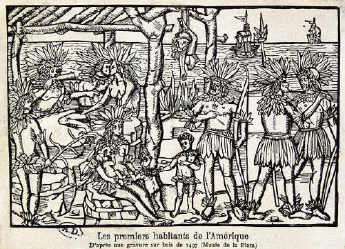 Illustration of First Inhabitants of America, 1497