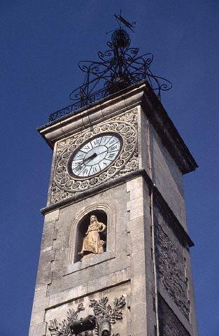 Medieval Clock Tower at Sisteron Castle, Haute-Provence, France