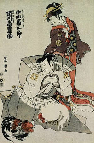 The Actors Nakayama Tomisaburo and Ichikawa Komazo II by Utagawa Toyokuni 1795