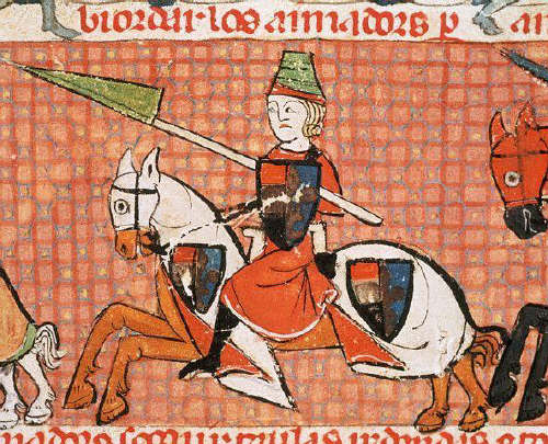 Knight at a Palace Celebration From the Breviaire d'Amour 13th 