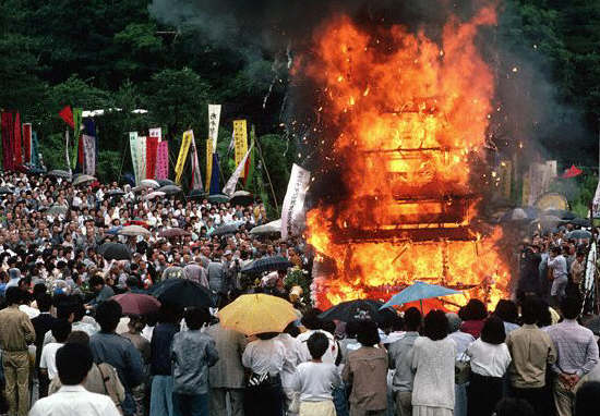 Crowd Watching a Funeral Pyre. Kwang Nung, Republic of Korea