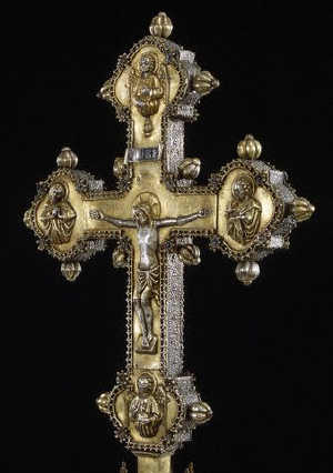 Crucifix with Figures of Jesus Christ, Virgin Mary, Dominations and Saint Peter 14th c