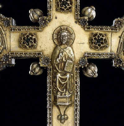 Detail of Crucifix with Figures of Jesus Christ, Virgin Mary, Dominations and Saint Peter