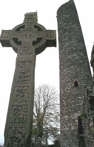 Celtic Cross Outside Monastery Ruins, Ireland