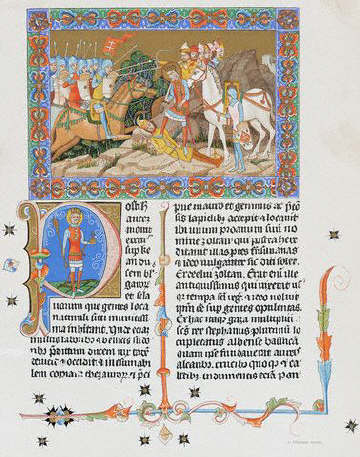 Medieval Illumination Of Scene From Crusades