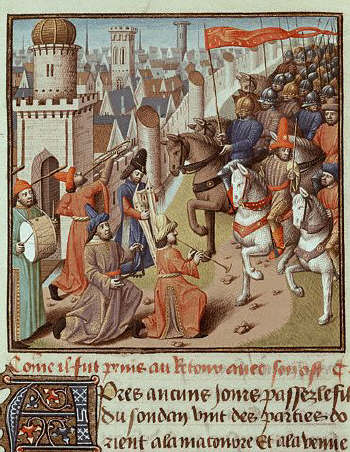 Speculum Majus: the Conquest of Damietta by Louis IX 15th century
