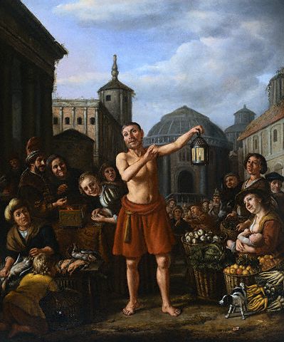 Diogenes Searching for an Honest Man by Jan Victors 17th c