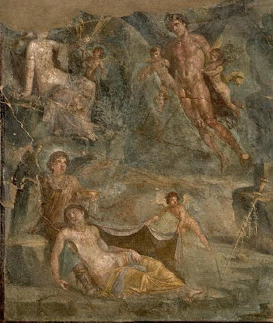 Roman Fresco Painting of the Theophany of Dionysus