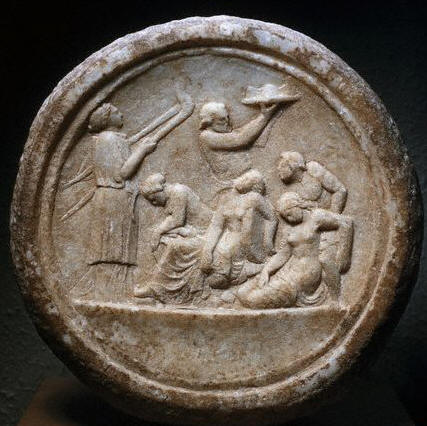 Hellenistic Greek Votive Sculpture with Dionysiac Ceremony