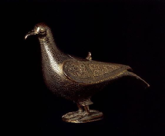 French Medieval Ciborium in the Form of a Dove 12th century