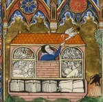 Noe et la colombe. Psautier de saint Louis ca. 1258