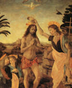 Baptism of Christ by Andrea del Verrocchio and Leonardo da Vinci 1469