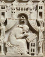 Carolingian Ivory Relief of St. Gregory with the Scribes late 9th century