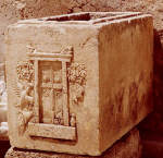 Roman Sarcophagus with carved decorations