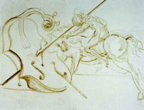 St. George Overpowering a Cello by Salvador Dali, 1983