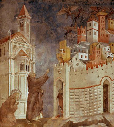 St. Francis Expels the Devils from Arezzo by Giotto 1297-1299