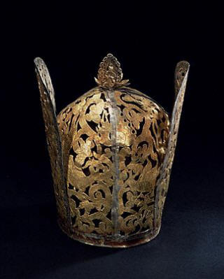 Gilded Silver Crown With Tall Wings ca. 916-1125