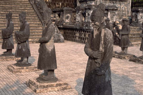 Vietnamese Guardian Figures at the Mausoleum of Khai Dinh
