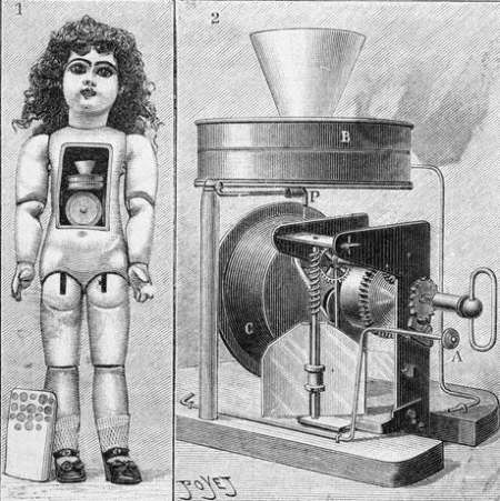 The talking doll, invented by Thomas Edison