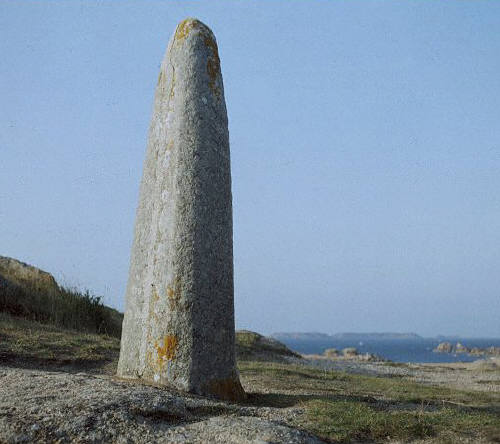 Iron Age Celtic Carved Standing Stone in Brittany