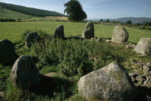 A Druid stone circle situated just north of Inverness, in the Highland region of Scotland