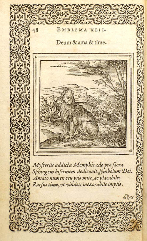 Hadrianus Junius: Emblemata (1565) Both love and fear God
