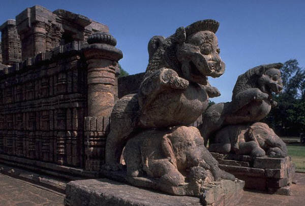 Temple of Surya: Dragon Headed Horses Mounting Elephants